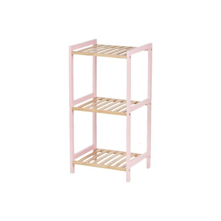 Scaffale da Bagno 35 x 30 x 70 cm Rosa Naturale Bambù Legno di pino