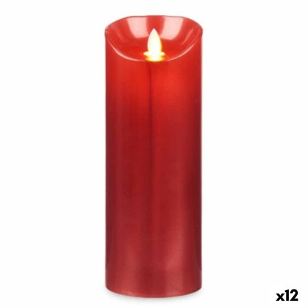 Candela LED Rosso 8 x 8 x 20 cm (12 Unità)