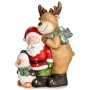 Statua Decorativa Natale Bianco Marrone Nero Verde Ceramica 14 x 37,5 x 27,5 cm