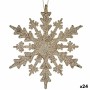 Decorazione Natalizia Fiocchi di neve champagne Plastica Porporina 15 x 15 x 0,2 cm (24 Unità)