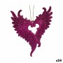 Decorazione Natalizia Ali d'Angelo Fucsia Plastica Porporina 12 x 13 x 2,5 cm (24 Unità)