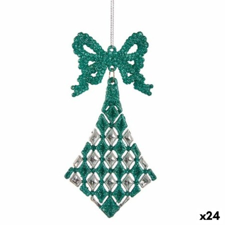 Decorazione Natalizia Fiocco Rombos Verde Plastica Porporina 7,5 x 1 x 15,5 cm (24 Unità)