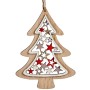 Decorazione Natalizia Albero di Natale Bianco Marrone Rosso Legno 11 x 0,5 x 25 cm (12 Unità)