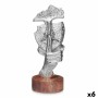 Statua Decorativa Viso Argentato Legno Metallo 12 x 29 x 11 cm