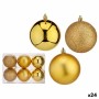 Set di palline di Natale Dorato PVC Ø 8 cm (24 Unità)