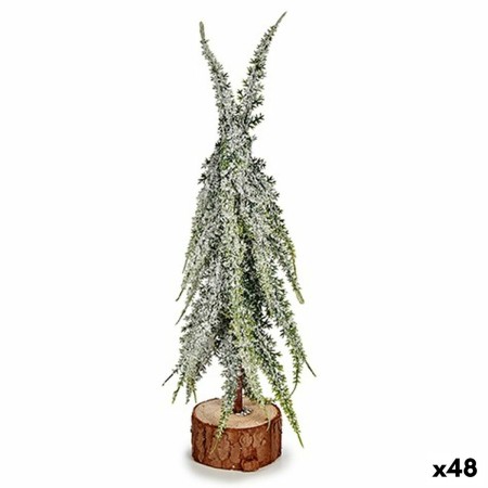 Albero di Natale Nevoso Albero di Natale 25 cm Bianco Verde Legno Plastica (48 Unità)