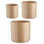 Set di Vasi 3 Pezzi Ø 14 cm Ø 22 cm Ø 17 cm Cilindro Beige