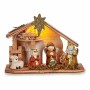 Presepe di Natale Luce LED Bianco Marrone Rosso Verde Legno Ceramica 8 x 17 x 22,5 cm (8 Unità)