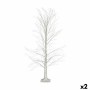 Albero di Natale Bianco Metallo Fibra ottica 70 x 120 x 70 cm (2 Unità)