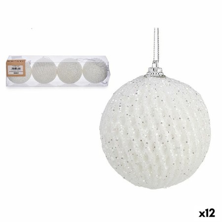 Set di palline di Natale Bianco polistirene (12 Unità)