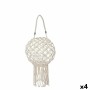 Portacandele Macramé Bianco Cotone 26 x 66 x 26 cm (4 Unità)