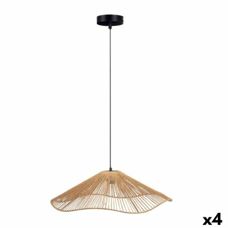 Lampadario Corda 60 W Marrone Nero Metallo Carta Plastica 55 x 16 x 55 cm (4 Unità)