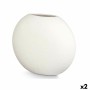 Vaso Rotondo Bianco Ceramica 40 x 34,5 x 16 cm (2 Unità)