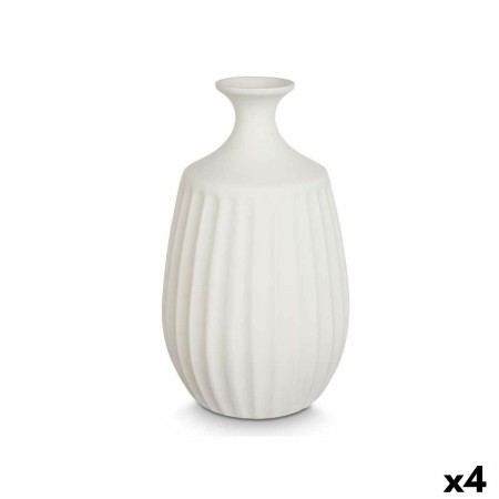 Vaso Bianco Ceramica 19 x 32 x 19 cm (4 Unità)