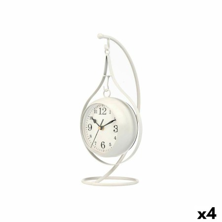 Orologio da Tavolo Ciondolo Bianco Metallo 18 x 33 x 17 cm (4 Unità)