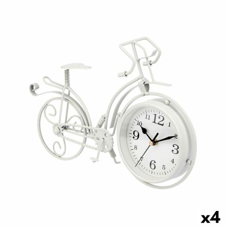 Orologio da Tavolo Bicicletta Bianco Metallo 33 x 22,5 x 4,2 cm (4 Unità)