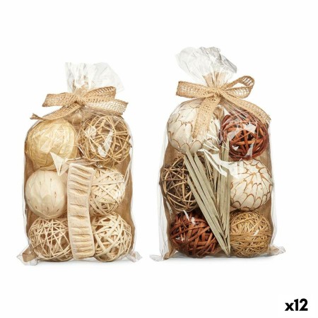 Set di palline decorative Bianco Marrone (12 Unità)