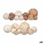 Set di palline decorative Bianco Marrone (12 Unità)