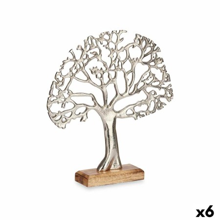 Statua Decorativa Albero Argentato Metallo 31 x 33,5 x 6,5 cm (6 Unità)