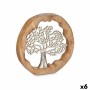 Statua Decorativa Albero Argentato Metallo 25 x 25 x 4 cm (6 Unità)