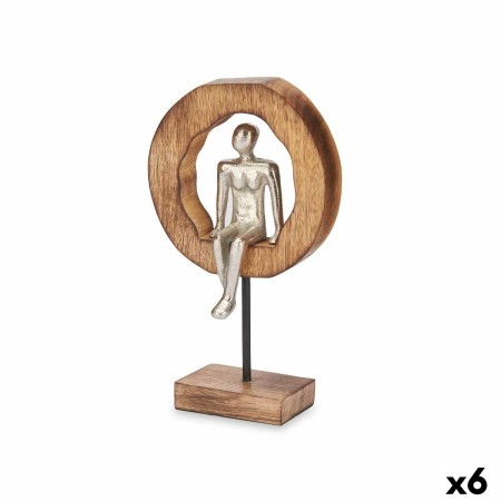 Statua Decorativa Seduto Argentato Metallo 15,5 x 27 x 8 cm (6 Unità)