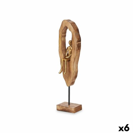 Statua Decorativa Seduto Dorato Metallo 10 x 41,5 x 7,5 cm (6 Unità)