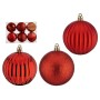 Set di palline di Natale Con rilievo Rosso PVC Ø 7 cm (12 Unità)