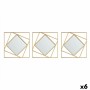 Set di Specchi Quadrato Astratto Dorato polipropilene 78 x 26 x 2,5 cm (6 Unità)