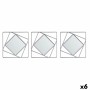 Set di Specchi Quadrato Astratto Argentato polipropilene 78 x 26 x 2,5 cm (6 Unità)