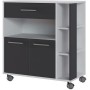 Carrello da Cucina Eco Trolley Melammina ABS Bianco/Grigio (80 x 39 x 87 cm)