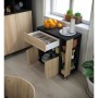 Carrello da Cucina Naturale Nero Rovere (80 cm)