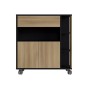 Carrello da Cucina Naturale Nero Rovere (80 cm)