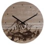 Orologio da Parete DKD Home Decor Montagna Nero Legno MDF (30 x 30 x 1.5 cm)