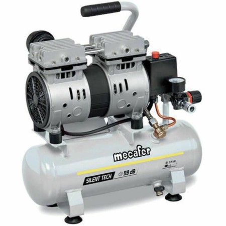 Compressore d'Aria MECAFER 425523 Orizzontale Silenzioso 8 bar 24 L