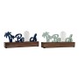 Statua Decorativa DKD Home Decor Beach LED MDF Menta Blu Marino Legno MDF (34 cm) (2 pcs) (34 x 8 x 16 cm)