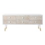 Mobile TV DKD Home Decor Bianco Brad Marrone Chiaro (120 x 42 x 50 cm)