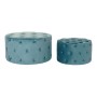 Poggiapiedi DKD Home Decor Azzurro Moderno Velvet Legno MDF (2 pcs)