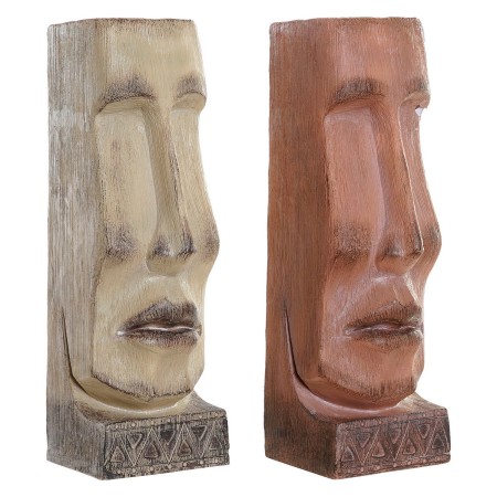 Vaso DKD Home Decor Viso Beige Terracotta Resina (16 x 17 x 49 cm) (16 cm) (2 pcs)