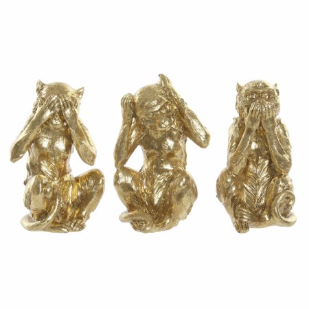 Statua Decorativa DKD Home Decor Resina Scimmia (3 pcs) (13 x 11 x 19.5 cm)