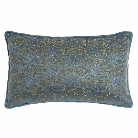 Cuscino DKD Home Decor 8424001850396 Azzurro Dorato Poliestere Velluto Alluminio (50 x 10 x 30 cm)