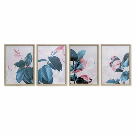 Quadro DKD Home Decor ‎S3018028 Tropicale Foglia della pianta (45 x 3,5 x 60 cm) (4 Unità)