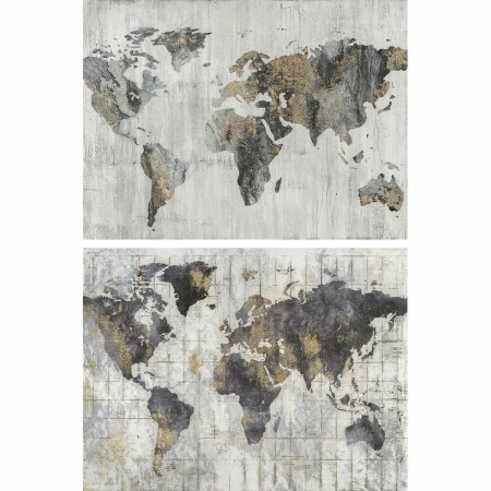 Quadro DKD Home Decor Mappamondo (120 x 4 x 90 cm) (2 Unità)