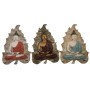 Decorazione da Parete DKD Home Decor Rosso Azzurro Dorato Buddha Resina (3 Unità)