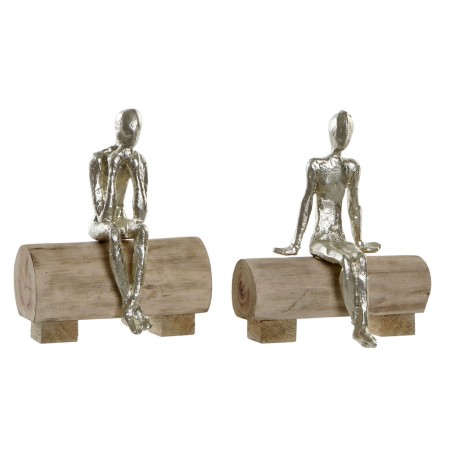 Statua Decorativa DKD Home Decor Marrone Resina Legno di mango (2 pcs) (17 x 12 x 21 cm)