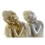 Statua Decorativa DKD Home Decor Argentato Dorato Buddha Resina (16 x 16 x 23 cm) (2 Unità)