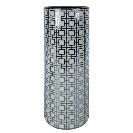 Vaso DKD Home Decor S3020476 Porcellana Argentato Bianco Orientale (13 x 13 x 36 cm)