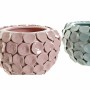 Vaso DKD Home Decor Rosa Turchese Gres Moderno (24.5 x 24.5 x 17 cm) (2 pcs)