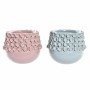 Vaso DKD Home Decor Rosa Turchese Gres Mediterraneo (17 x 17 x 13.5 cm) (2 pcs)