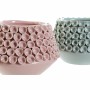 Vaso DKD Home Decor Rosa Turchese Gres Mediterraneo (2 pcs) (20 x 20 x 13 cm)