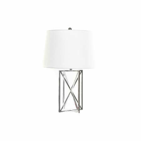 Lampada da tavolo DKD Home Decor Bianco Argento Poliestere Metallo 220 V 50 W (38 x 38 x 58 cm)